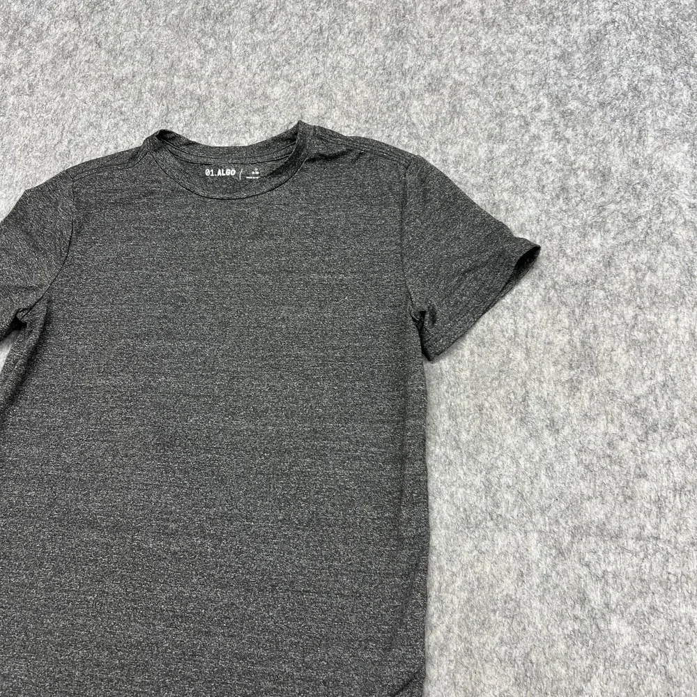 01.‎ ALGO Shirt Boys 8-10 Gray Short Sleeve Crewneck Stretch Athletic Youth